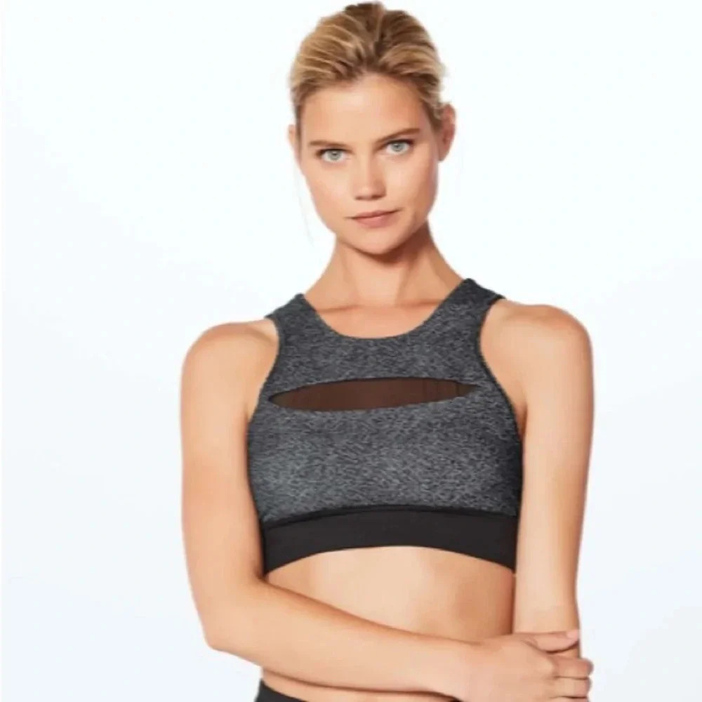 Lululemon 8 Run The Day Bra in Fractal Dark Starlight Black / Black
